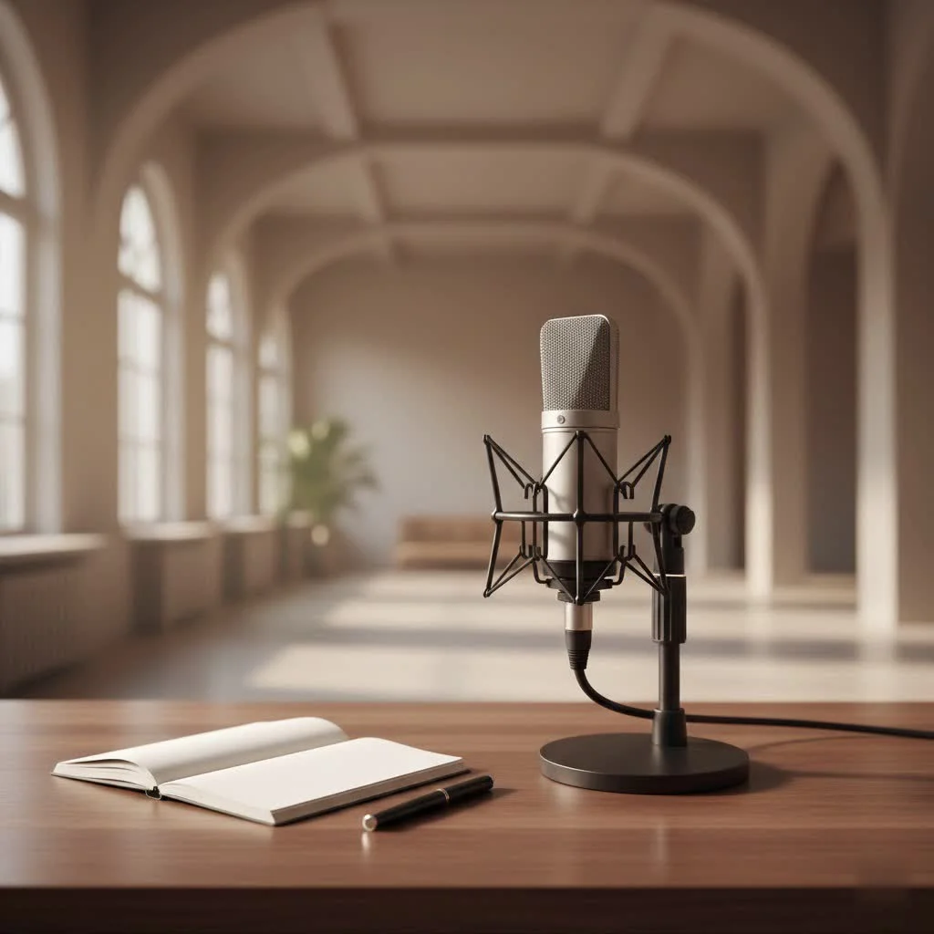 Shure studio microphone setup for professional audio recording