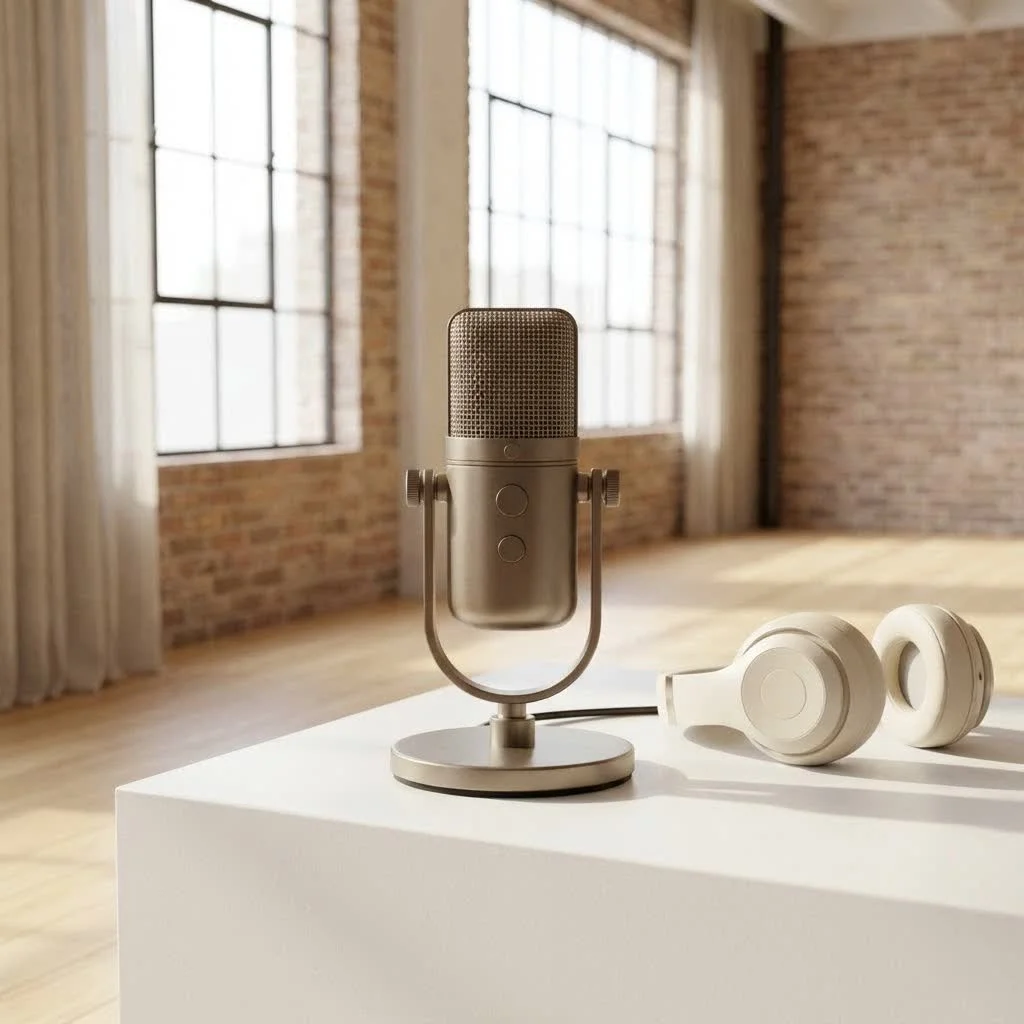 Dynamic studio microphone capturing sound