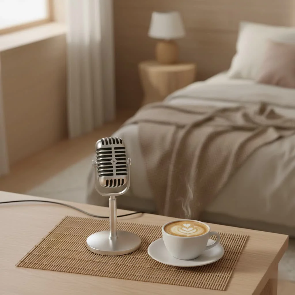 Studio condenser microphone with pop filter and shock mount