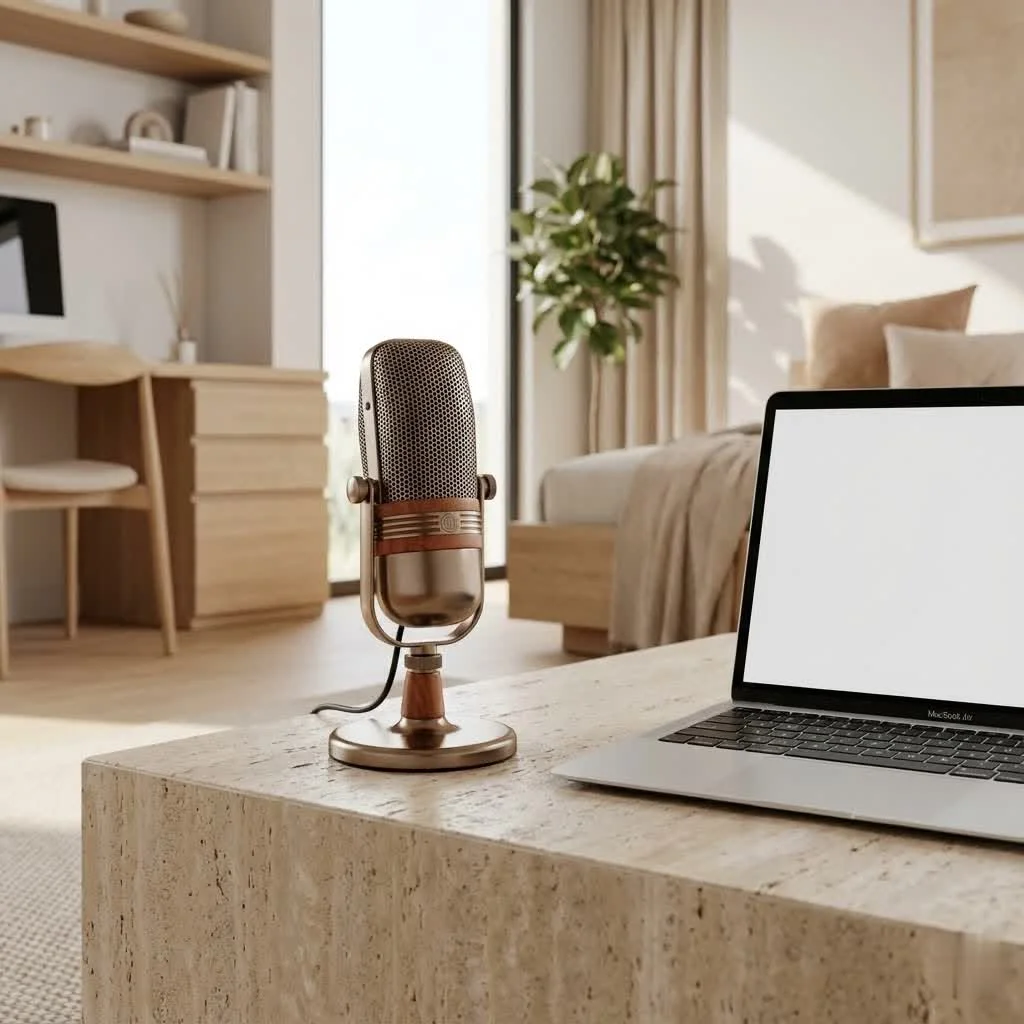 AKG studio microphone setup in a recording studio