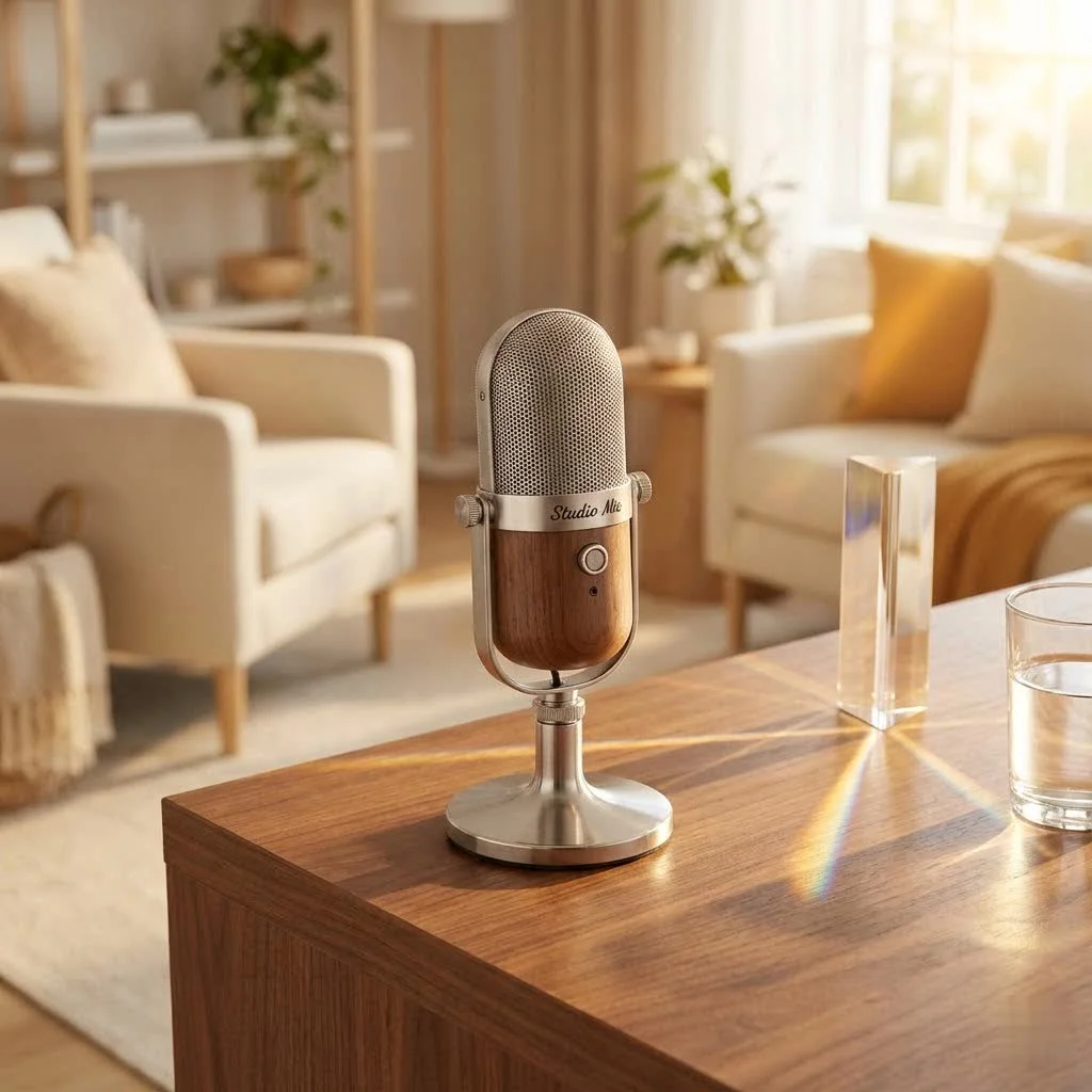 Fifine studio microphone setup with pop filter and boom arm