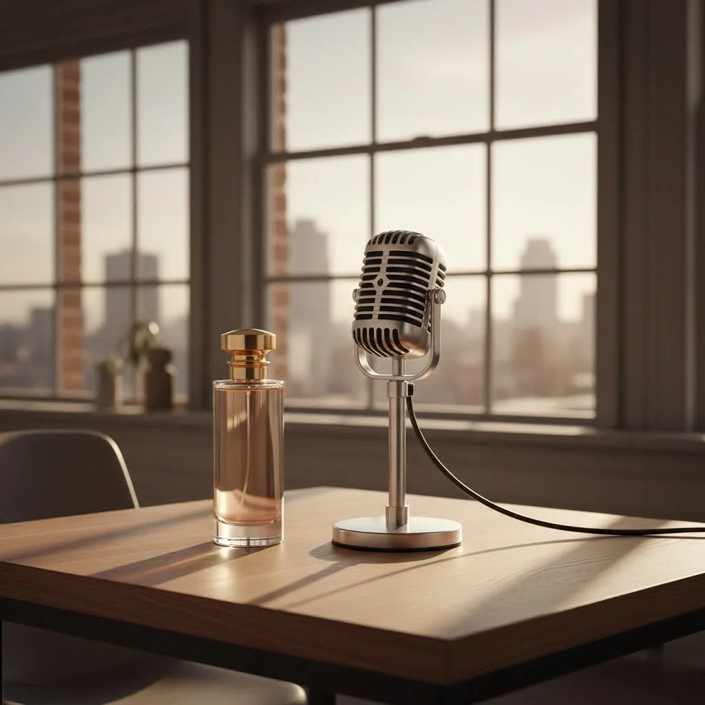 Studio microphone setup with pop filter and shock mount